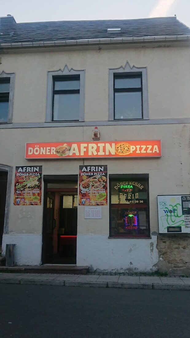 Ladenfront von Afrin Döner & Pizza am Neumarkt 13 in Ehrenfriedersdorf